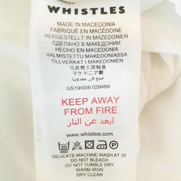 Whistles White Relaxed Leg Cropped Flare Linen Blend Pants Lightweight Flowy EUC - Picture 12 of 16